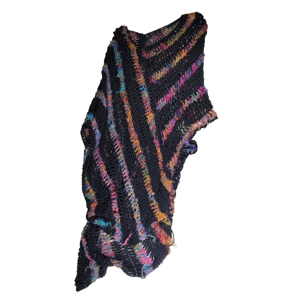 Shawl Womens One Size Multicolor Art To Wear Handwoven